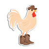 Cowboy Chicken Sticker