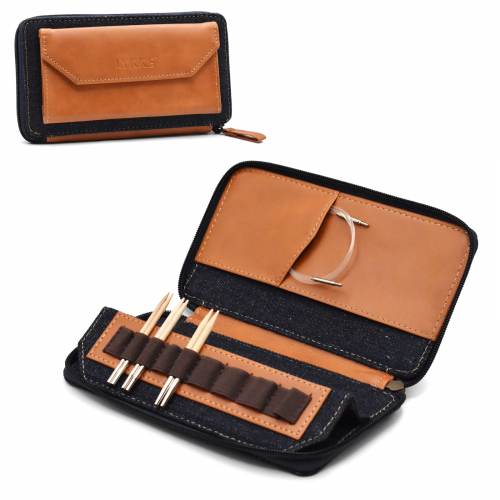 Oxford Denim and Vegan Leather 3.5" Interchangeable Case