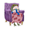 Crocheting Frogson Sticker