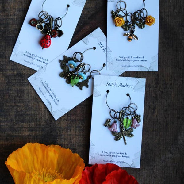 Garden Visitors Stitch Markers - Dragonflies – Quixotic Fibers