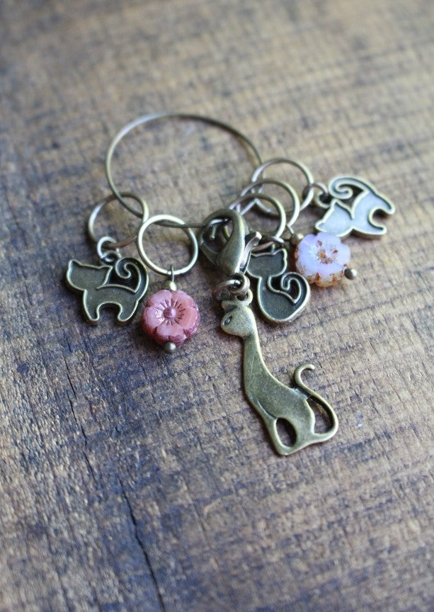 Animal Family Stitch Markers - Kitties