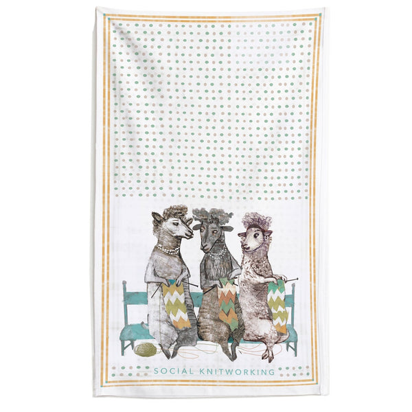 Social Knitworking Tea Towel