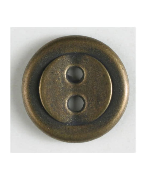 Round Metal  Button - Antique Brass - 11 and 15 mm