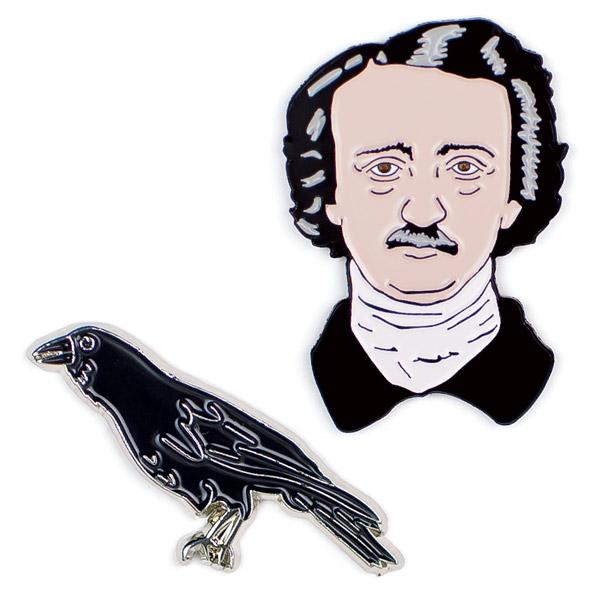 Poe and Raven Enamel Pins