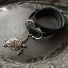 Sea Turtle Charm Lock Double-Wrap Leather Shawl Cuff