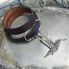 Hummingbird Charm Lock Double-Wrap Leather Shawl Cuff