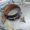 Monarch Charm Lock Double-Wrap Leather Shawl Cuff