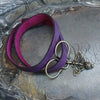 Monarch Charm Lock Double-Wrap Leather Shawl Cuff