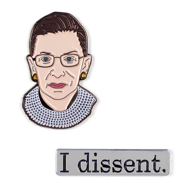 Ruth Bader Ginsberg and "I Dissent" Enamel Pins