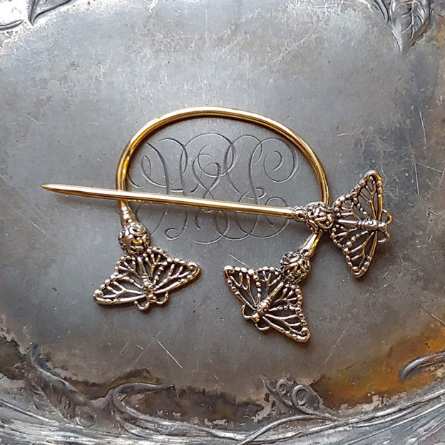 Filigree Monarch Butterfly Pennanular Brooch