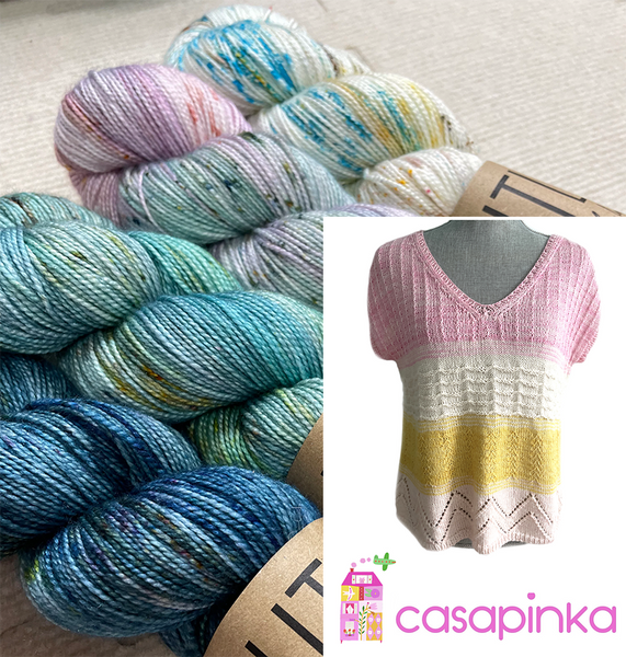 Casapinka's Shaved Ice Tee Kit - LITLG Moon Merino/Silk