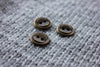 Round Metal  Button - Antique Brass - 11 and 15 mm