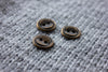 Round Metal Button - Antique Brass - 11 and 15 mm