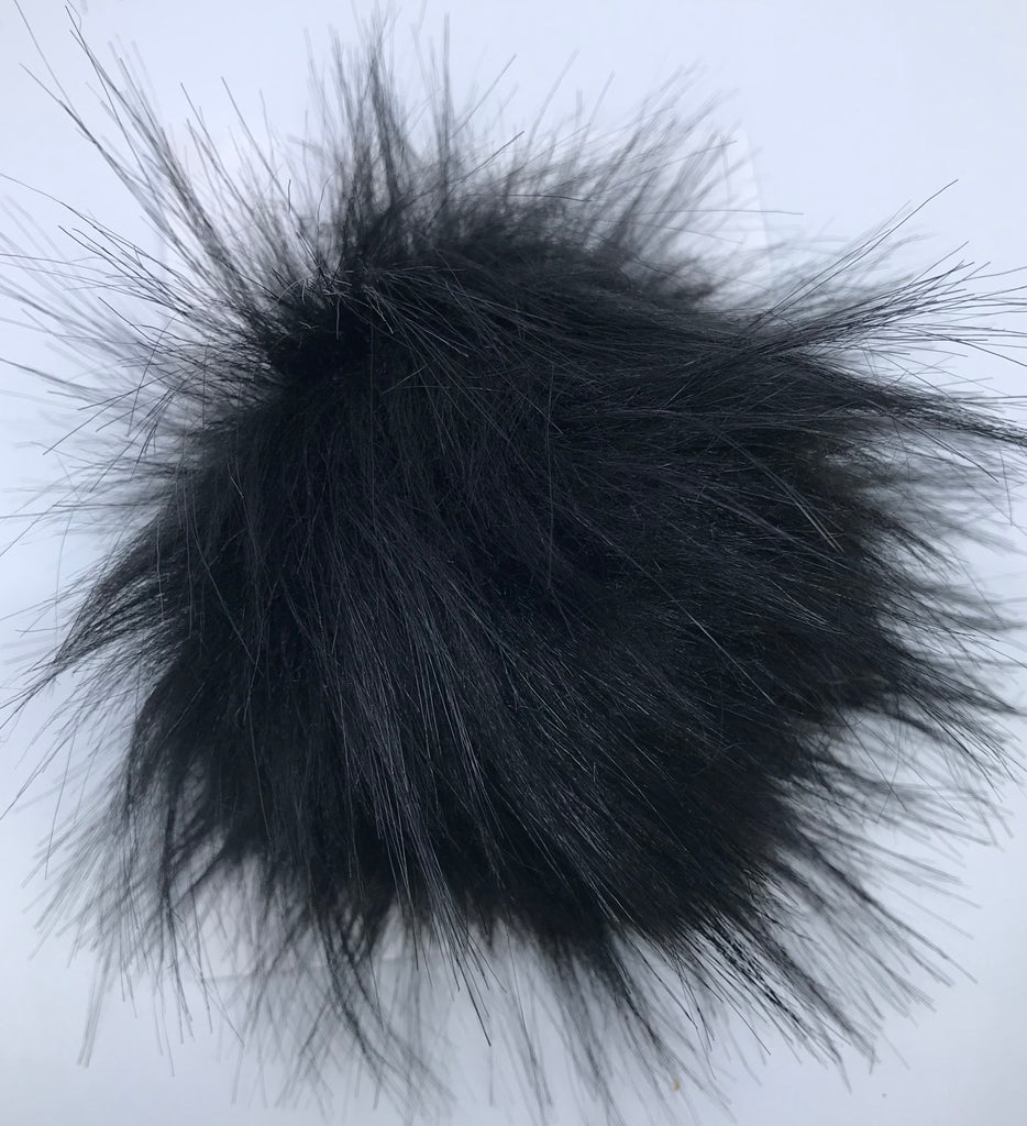 Large Faux Fur Snap On Pom Poms