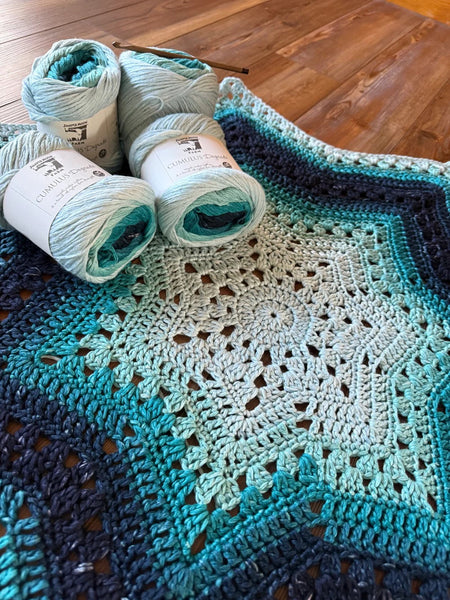 6 Day Star Blanket Crochet Along with Betty McKnit and Juniper Moon Farm Cumulus