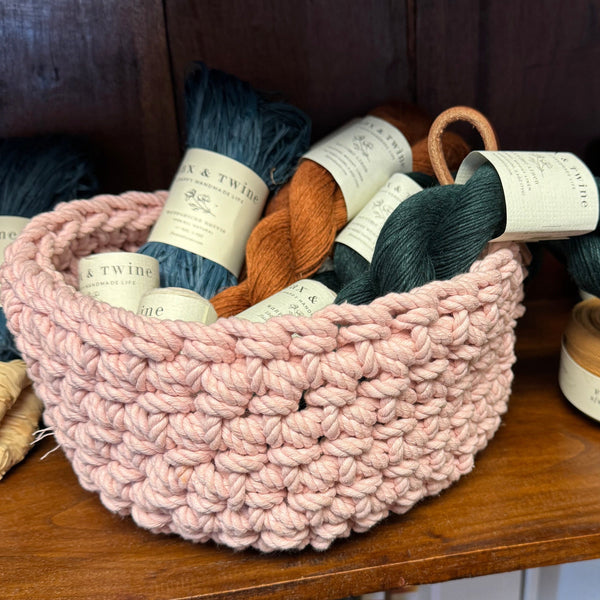 Easy Crochet Basket Workshop (Free with purchase). May 18 - 1:00 PM - 4:00 PM