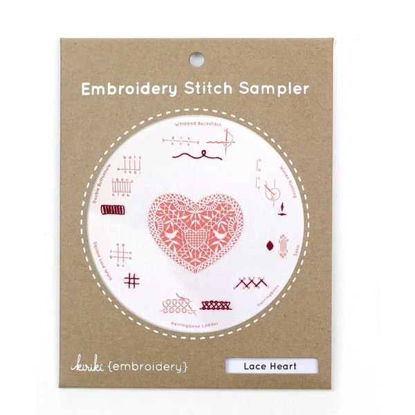 Embroidery Stitch Sampler - Lace Heart