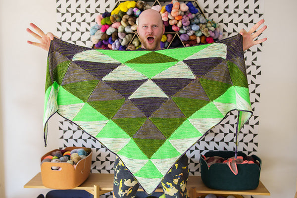 Quilting Triangles Shawl Kit - Cascade Heritage Sock Yarn