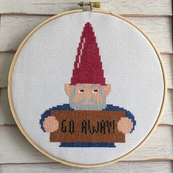 Angry Gnome Counted Cross Stitch Kit