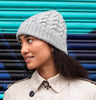 Learn to Knit Cable Hat - Silver