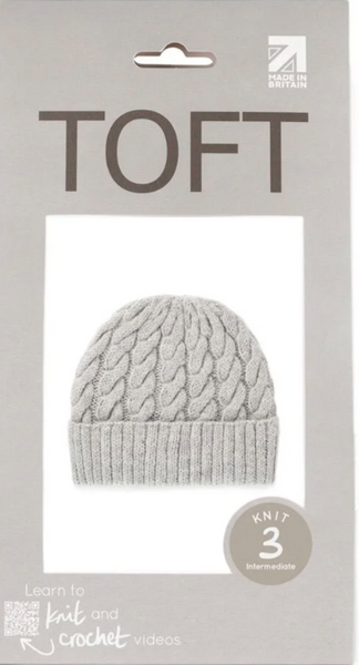 Learn to Knit Cable Hat - Silver