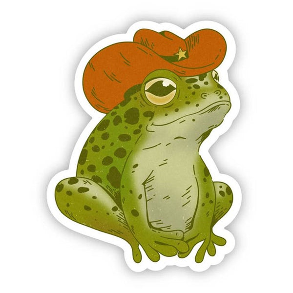 Cowboy Frog Sitting Southern Sticker