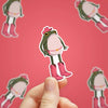 Cowgirl Frog Sticker