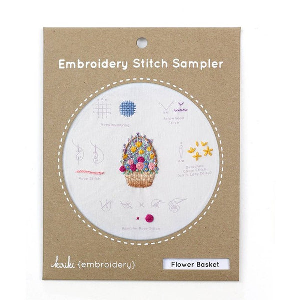Embroidery Stitch Sampler - Flower Basket