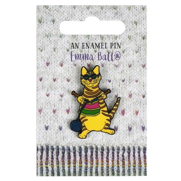 Knitting Cat Enamel Pin