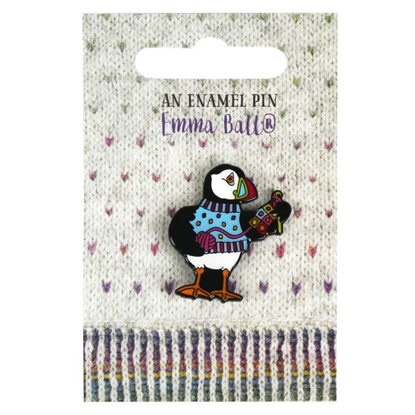 Crochet Woolly Puffin Enamel Pin