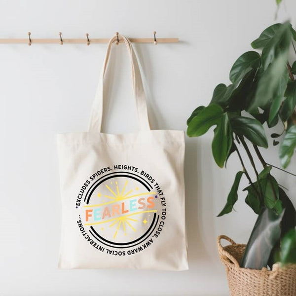 Fearless Except Canvas Tote Bag