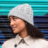 Learn to Knit Cable Hat - Silver