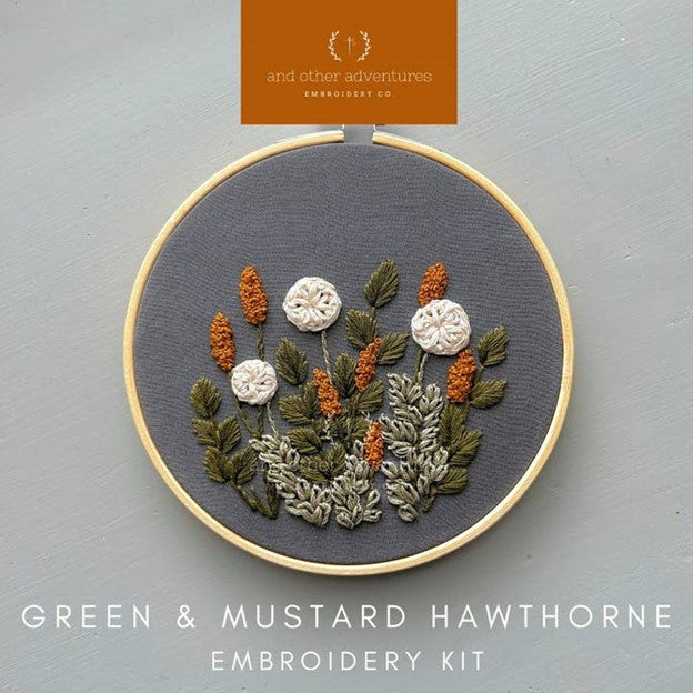 Embroidery Kit - Hawthorne in Green & Mustard