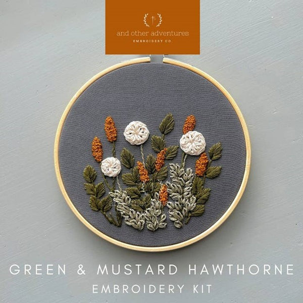 Embroidery Kit - Hawthorne in Green & Mustard
