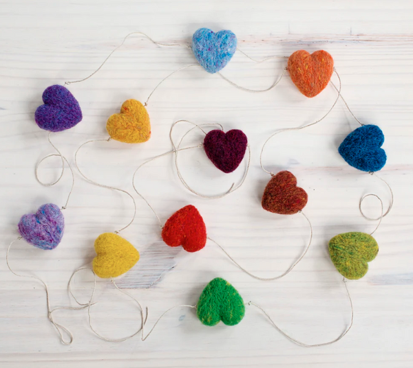 Rainbow Heart Garland Needle Felting Kit