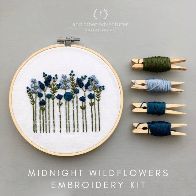Embroidery Kit - Midnight Wildflowers