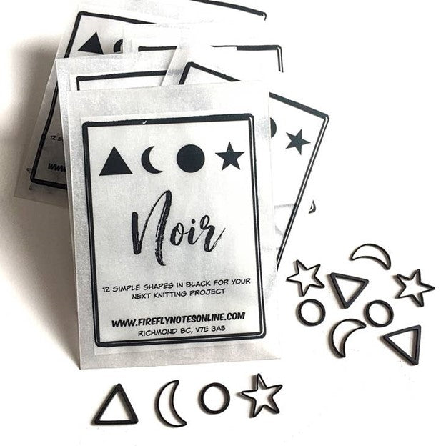 Noir Black Stitch Markers