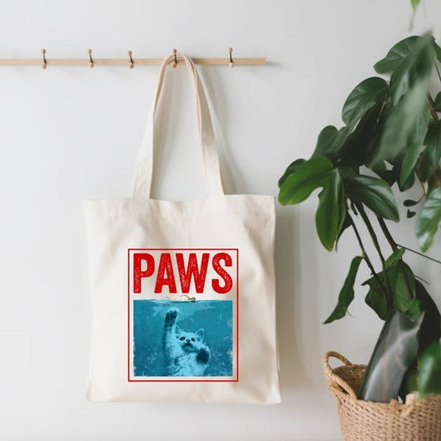 Paws Canvas Tote Bag