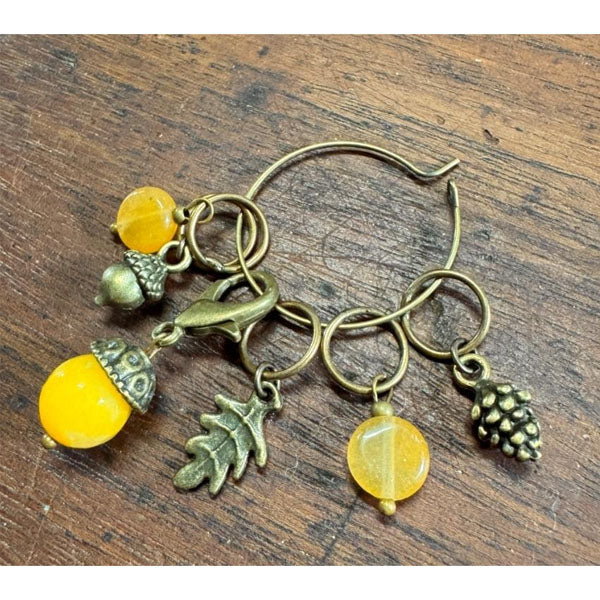 Woodland Stitch Markers - Leaf, Pinecone, Acorn