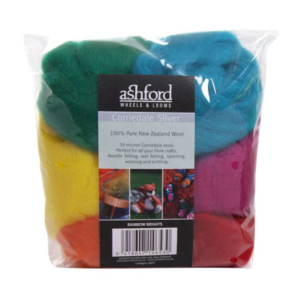 Corriedale Sliver Pack - Rainbow Brights