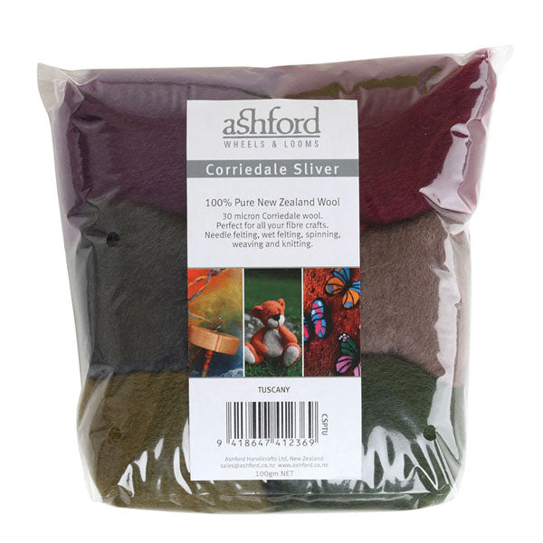 Corriedale Sliver Pack - Tuscany