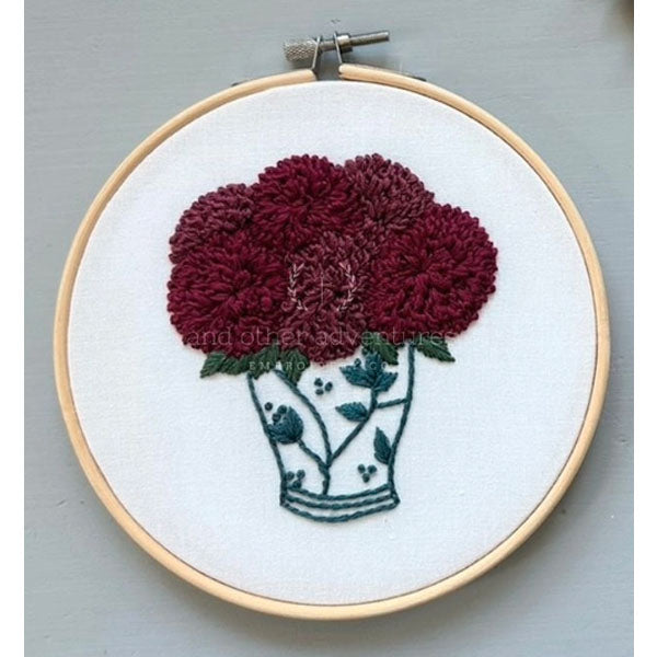 Embroidery Kit - Ginger Jar with Black Dahlias