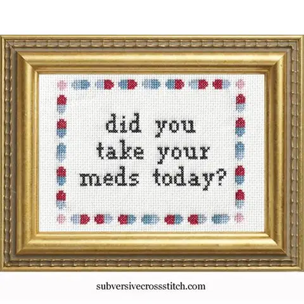 Did You Take Your Meds Today Counted Cross Stitch Kit