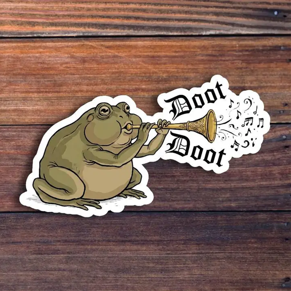 Doot Doot Medieval Frog Sticker