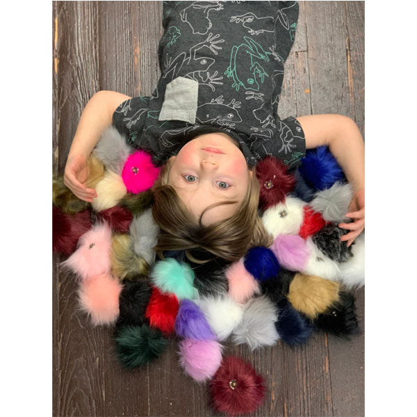 Medium Faux Fur Snap On Pom Poms