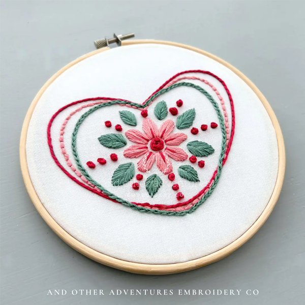 Embroidery Kit - Red Heart Trio
