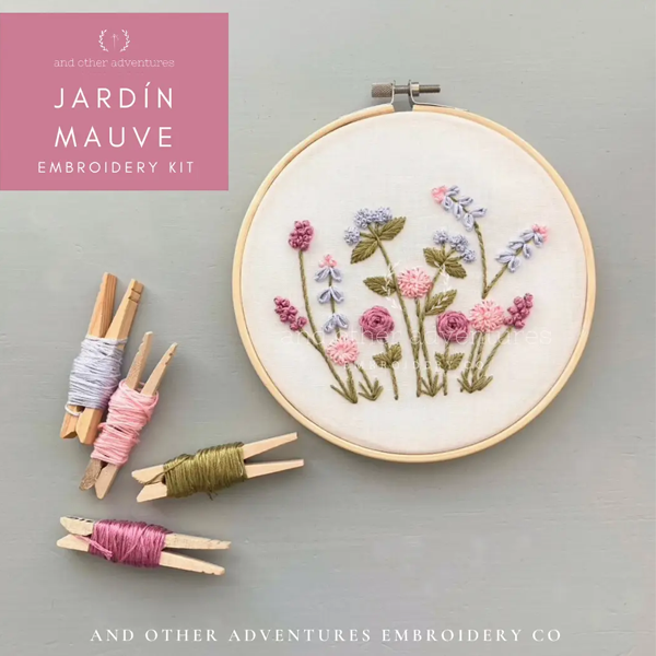 Embroidery Kit - Jardin in Mauve