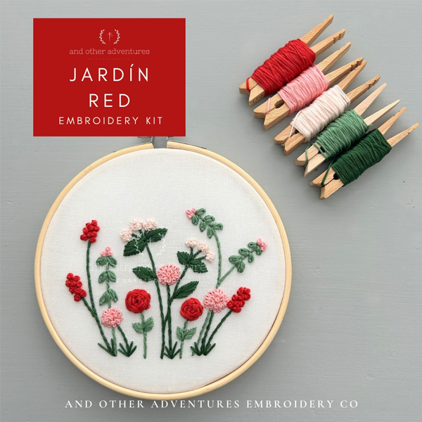 Embroidery Kit - Jardin in Red