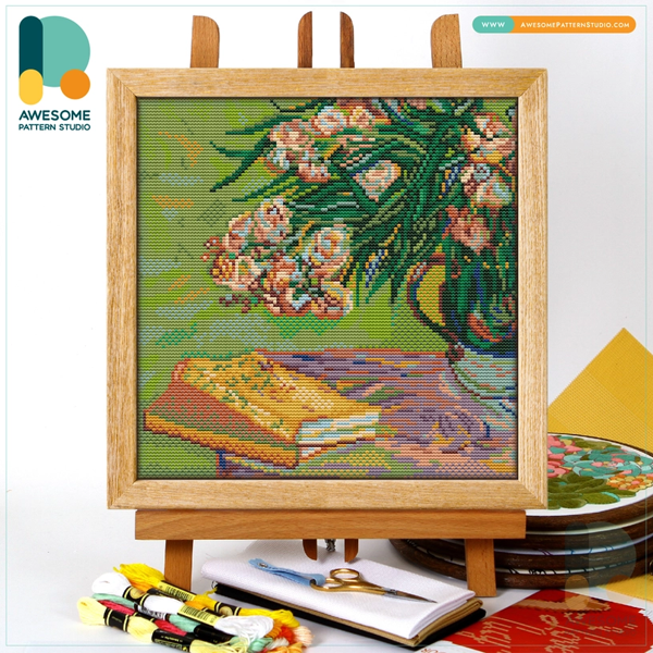 Oleanders by Van Gogh Counted Cross Stitch Kit