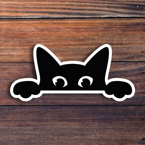 Peeking Cat Sticker
